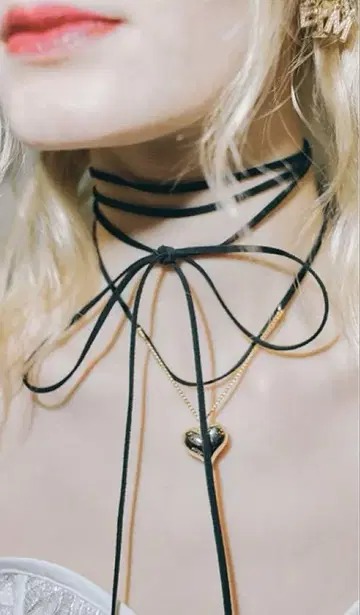 eimy istoire Plump Heart 리본 초커 반지 핑
