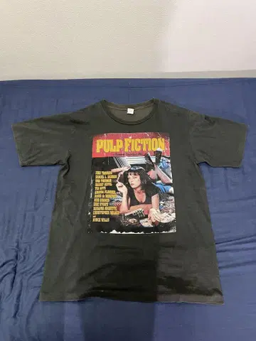 펄프 픽션 티셔츠 XL 사이즈 블랙 블랙