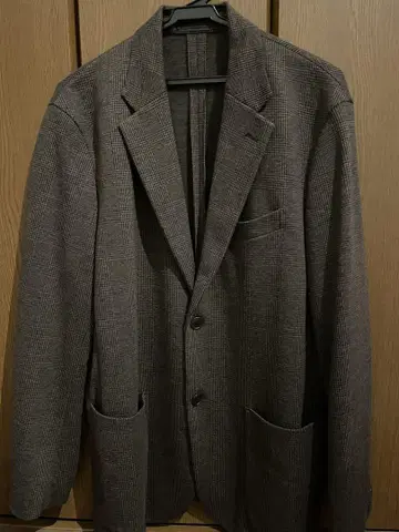 체크 무늬 브라운 자켓