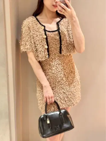 snidel 팬시얀 미니 원피스 가디건 세트