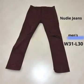누디진 버건디 슬림핏 치노 팬츠 W31-L30