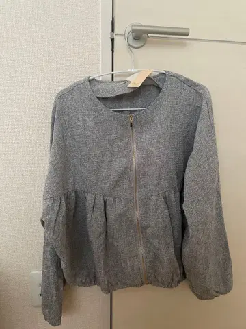 택 포함 새상품 그레이 노카라 자켓 F 사이즈