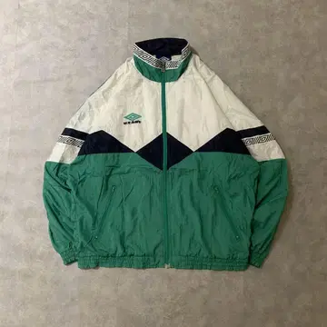 90s 구제 의류 UMBRO 나일론 자켓 자수 풀 집업 그린 DB313