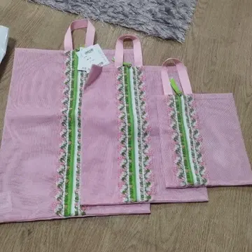 치카자와 레이스 3단 파우치 메쉬 꽃보다 경단