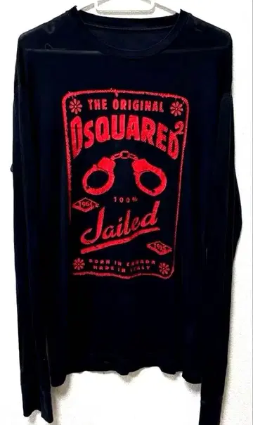 최종 가격 인하 DSQUARED2 블랙 롱 슬리브 T셔츠