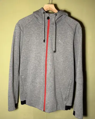 PUMA 그레이 풀 집업 후드티 XL