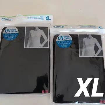 유니클로 AIRismUV컷 크루넥T 긴팔 T XL 2장 블랙 실크