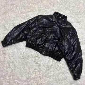 H&M 블랙 크롭 가죽 자켓 M 사이즈 아우터 겨울 의류