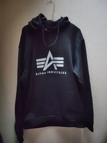 ALPHA INDUSTRIES 블랙 후드티 2XL
