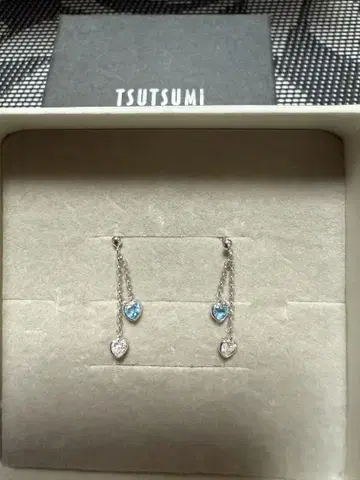 TSUTSUMI K14WG 하트형 귀걸이