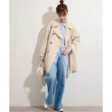 저널 스탠다드 리룸 베이지 더블 브레스트 트렌치코트