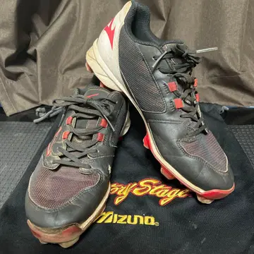 Mizuno 스파이크 블랙/레드 26.5cm 수납 봉투 포함