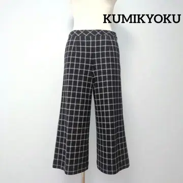[쿠미교쿠/쿠미쿄쿠] S~M 와이드 팬츠 체크 무늬 가우초