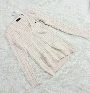 폴로 랄프로렌 로우 게이지 가디건 면 100% L 에크루 컬러