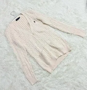 폴로 랄프로렌 로우 게이지 가디건 면 100% L 에크루 컬러