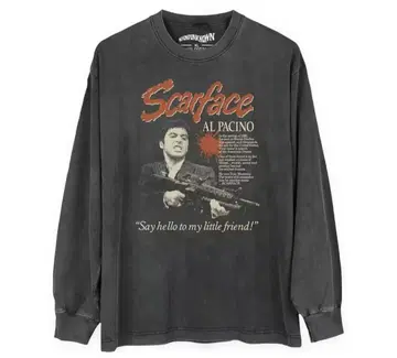 Scarface AL PACINO 롱티 Washed Black Gray