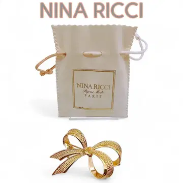니나리치 NINA RICCI 브로치 리본 골드 엘레강트 새상품급