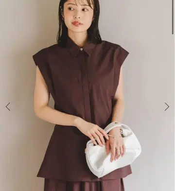 NOBLE 허리 쉐이프 코튼 셔츠 미사용 새상품 브라운