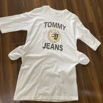 TOMMY JEANS 화이트 T셔츠 원피스 M 거의 미사용