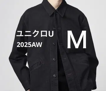 [ 완판템 ] 유니클로 U 오버 사이즈 컬러 데님 자켓 블랙 M
