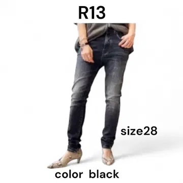 가격 인하! R13 하이 라이즈 스키니 데님 이탈리아 원단 블랙