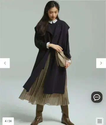 23구 44 네이비 울 리버 베스트 13호 노카라 코트 베스트