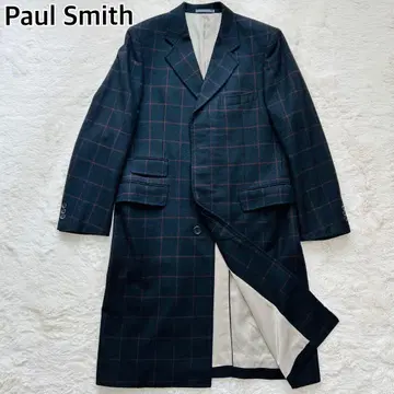 Paul Smith 폴스미스 롱 체크 체스터 코트 블랙 L