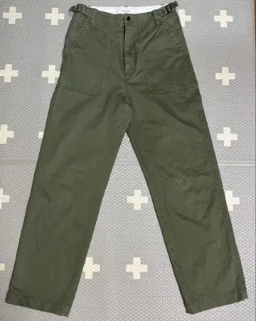 SPIC KAND SPAN 베이커 카고 팬츠 카키 사이드 벨트 포함