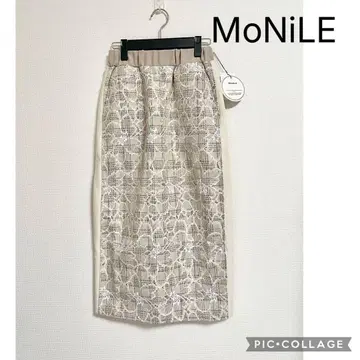 [ 새상품 ] 모니레 레이스 스트레치 본딩 타이트 스커트 허리밴딩