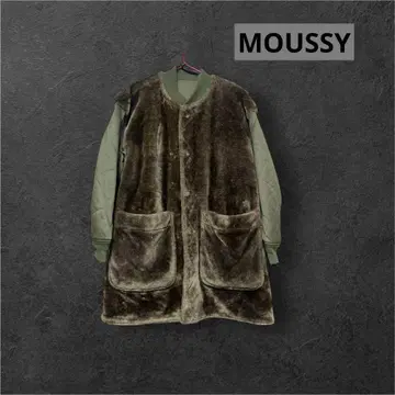 MOUSSY 리버서블 롱 블루종 카키