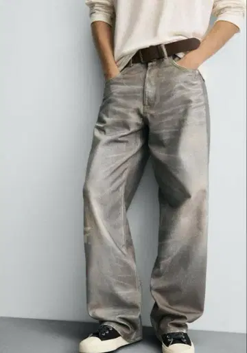 ZARA 자라 프린트 배기핏 데님 팬츠 30 완판템