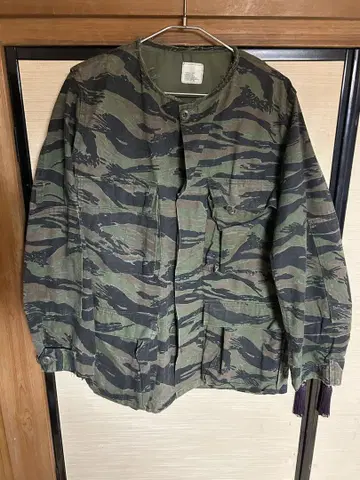 80s 90s 타이거 스트라이프 노카라 자켓