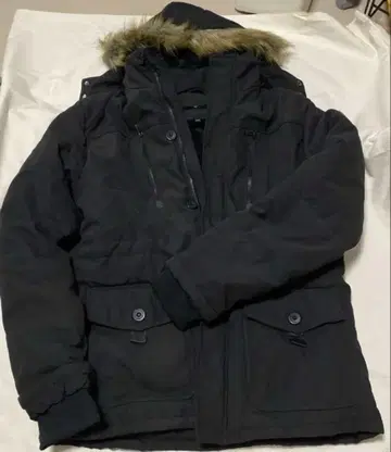 남성용 자켓 퍼 후드 블랙 4L 사이즈