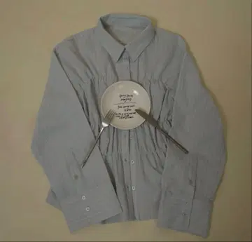 stripe front shirring shirt