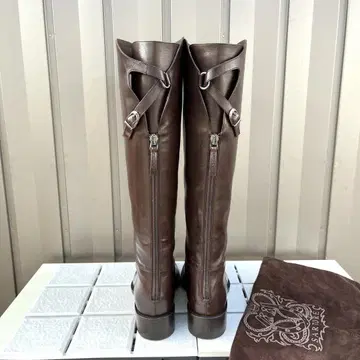37 SARTORE 싱글 벨트 롱 부츠 다크 브라운 가죽 24