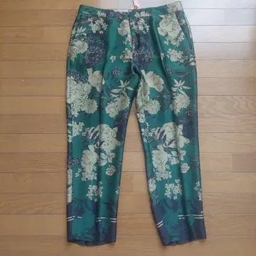 ZARA BASIC 꽃무늬 팬츠 L 사이즈 그린