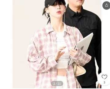 KARINA 착용 SETUP-EXE 오버 체크 셔츠