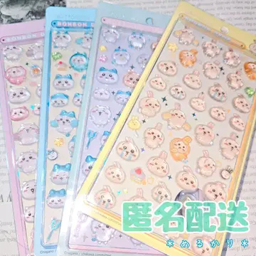 치이카와 (먼작귀) 하치와레 토끼 모자 꽁지 드롭 씰 전 4종