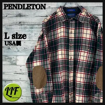 펜들턴 USA제 울 100% 긴팔 플란넬 셔츠 그린 L 5080