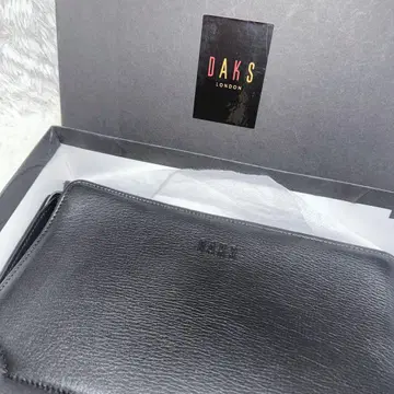 상자 택 포함 DAKS 닥스 PU 가죽 비즈니스 클러치백 블랙