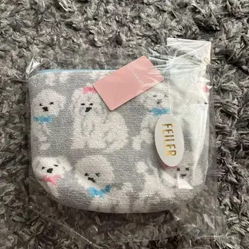 페이러 미사용 새상품 모후모후 완찬 보트형 파우치 M 사이즈 실버 그레이