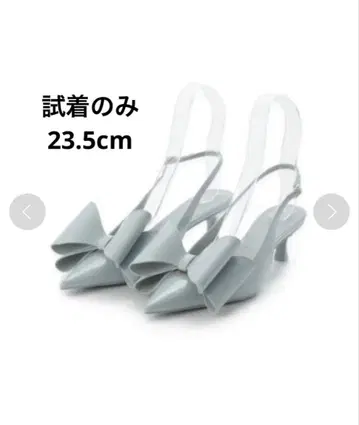 SNIDEL 리본 모티브 펌프스 라이트 블루 시착만 한 상품