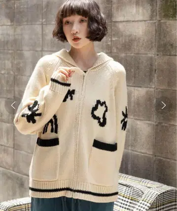 니코앤드 아트 모티브 가디건