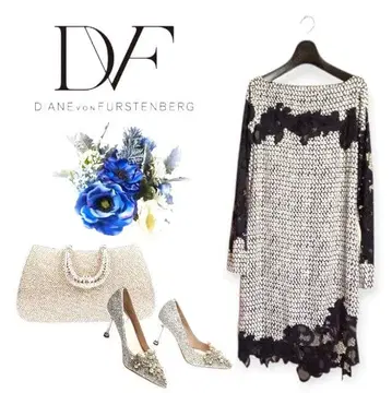 DIANE von FURSTENBERG 레이스 실크 드레스 원피스