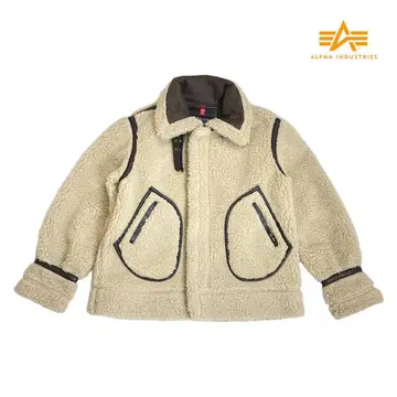 Alpha Industries 보아 자켓 크림색