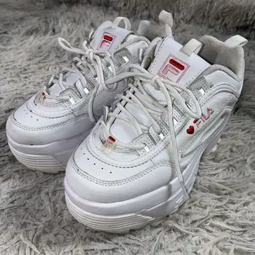 FILA 휠라 디스럽터 2 화이트 초통굽 스니커즈 하트 23.0