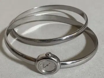 레어! 세이코 SEIKO 뱅글 2연 손목시계 실버 컬러 배터리 없음