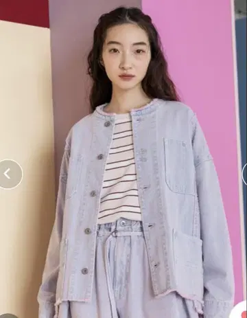 니코앤드 - 리메이크 커버올 노카라 데님 자켓