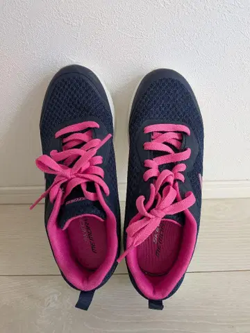 SKECHERS 메쉬 스니커즈 네이비/핑크