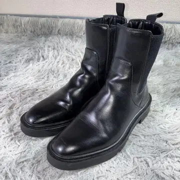 새상품급 ZARA 자라 가죽 사이드 고어 부츠 38 사이즈 블랙